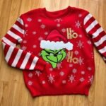 Suéter navideño rojo del Grinch para dama