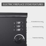 Chimenea decorativa LED blanca estilo vintage con efecto brasas - Imagen 4