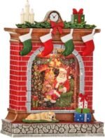 Chimenea navideña decorativa LED con Santa y calcetines - Imagen 2