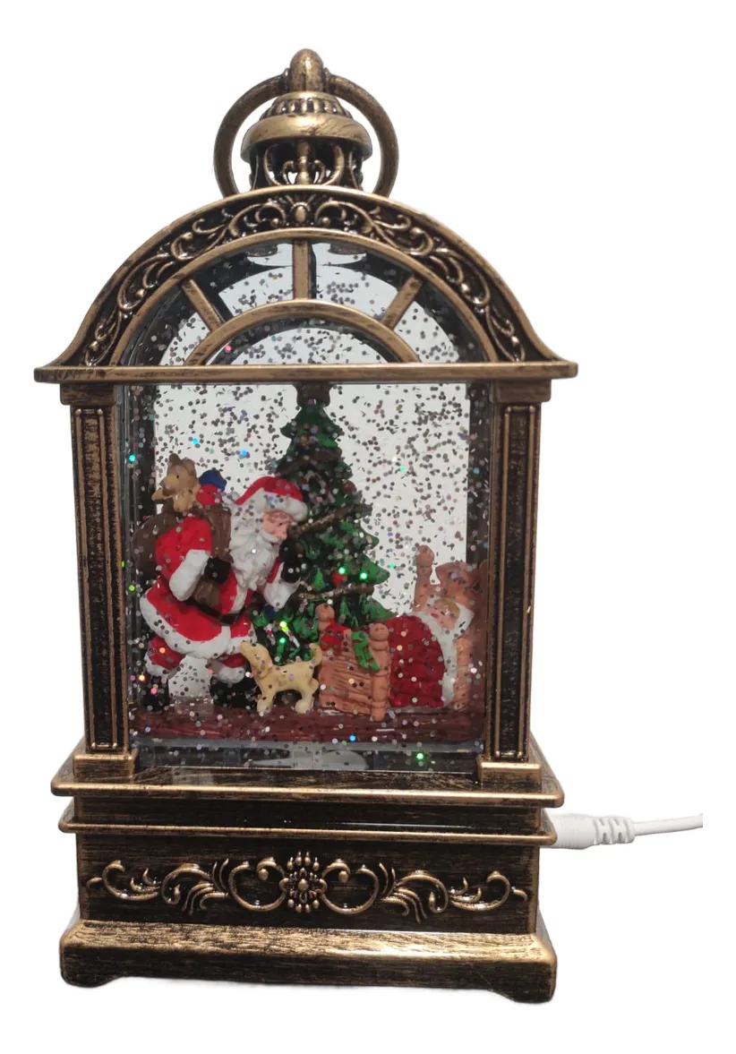 D_NQ_NP_2X_799095-MLM80453185271_112024-F Farol navideño de agua con Santa y árbol de Navidad glitters candelabro - Imagen 1