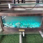 Chimenea decorativa LED de mesa con efecto llamas azul turquesa - Imagen 3